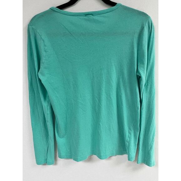 J.Crew Womens Pullover Crew neck Long Sleeve Basic T shirt Light Blue Sz Medium - Picture 2 of 3